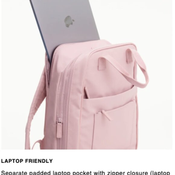 The Expandable Backpack  in Atlas Pink. BEIS - Picture 7 of 9